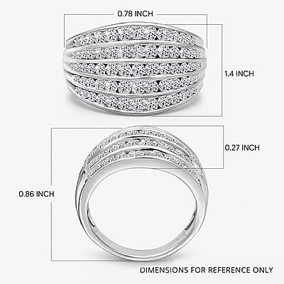 Luxuriant Lab Grown Diamond G-H SI 1.50 ctw Ring in Rhodium Over Sterling Silver (Size 10.0)
