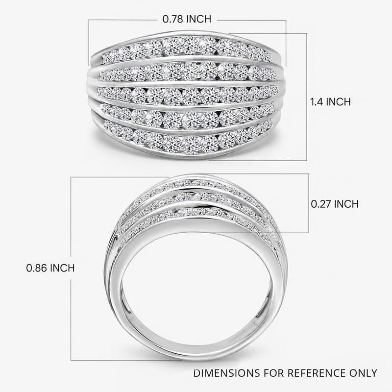 Luxuriant Lab Grown Diamond G-H SI 1.50 ctw Ring in Rhodium Over Sterling Silver (Size 10.0)