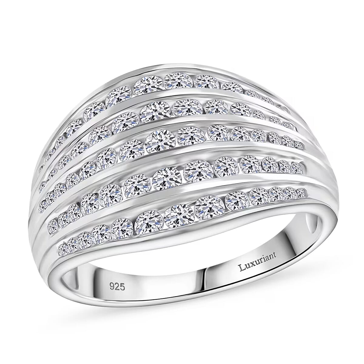 Luxuriant Lab Grown Diamond G-H SI 1.50 ctw Ring in Platinum Over Sterling Silver (Size 5.0) image number 0