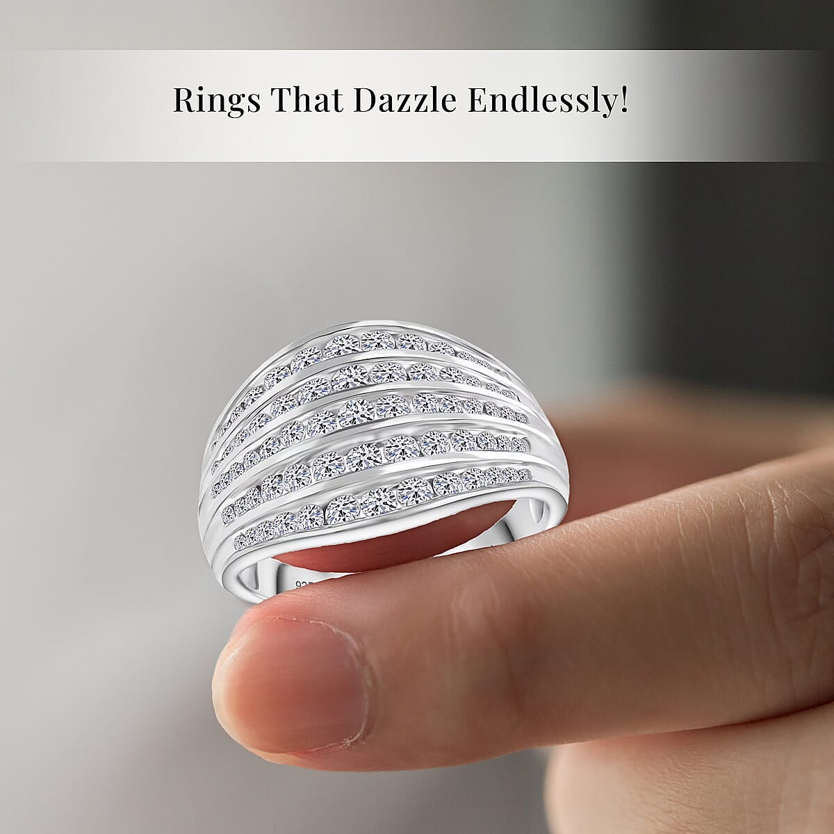 Luxuriant Lab Grown Diamond G-H SI 1.50 ctw Ring in Platinum Over Sterling Silver (Size 5.0) image number 4