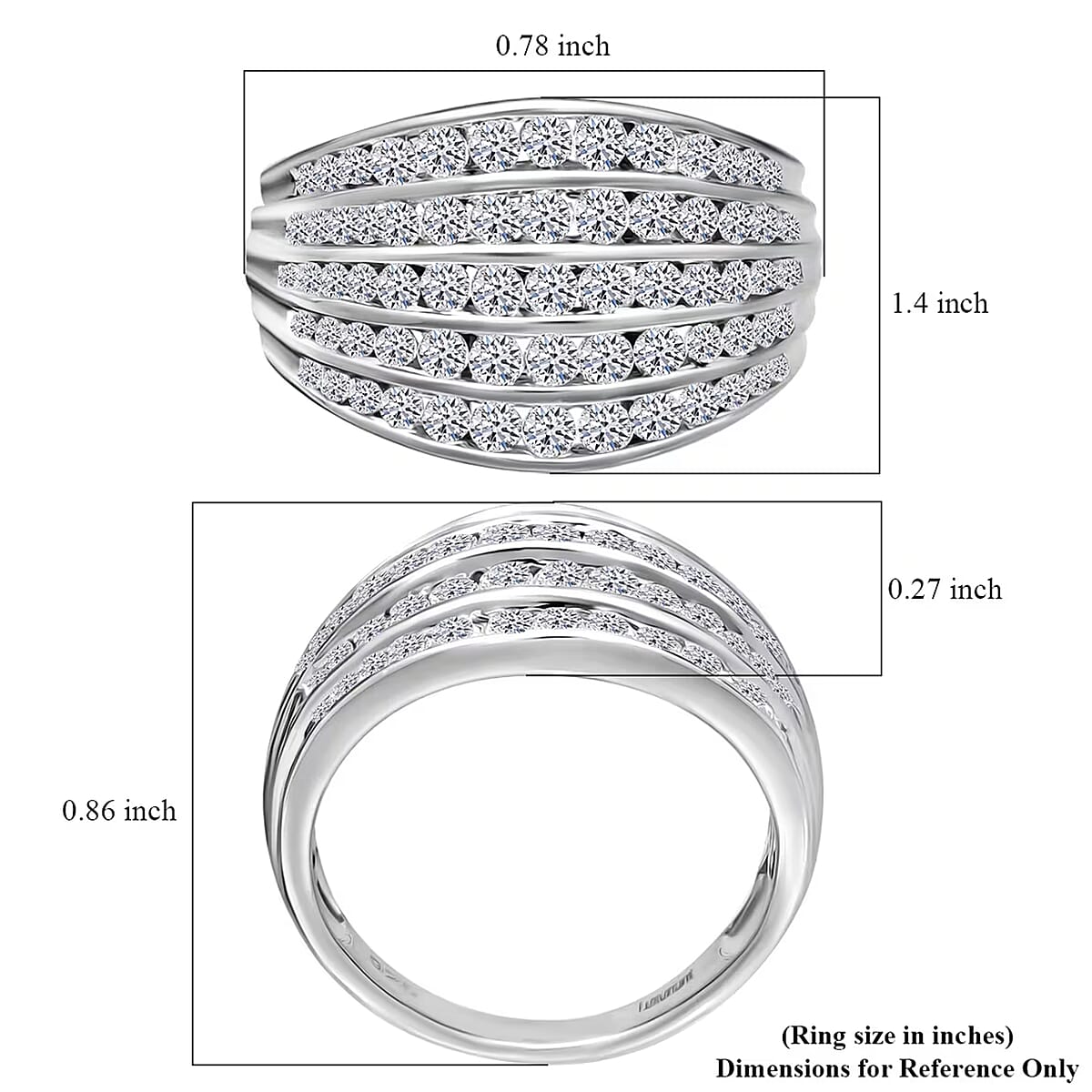 Luxuriant Lab Grown Diamond G-H SI 1.50 ctw Ring in Platinum Over Sterling Silver (Size 5.0) image number 7