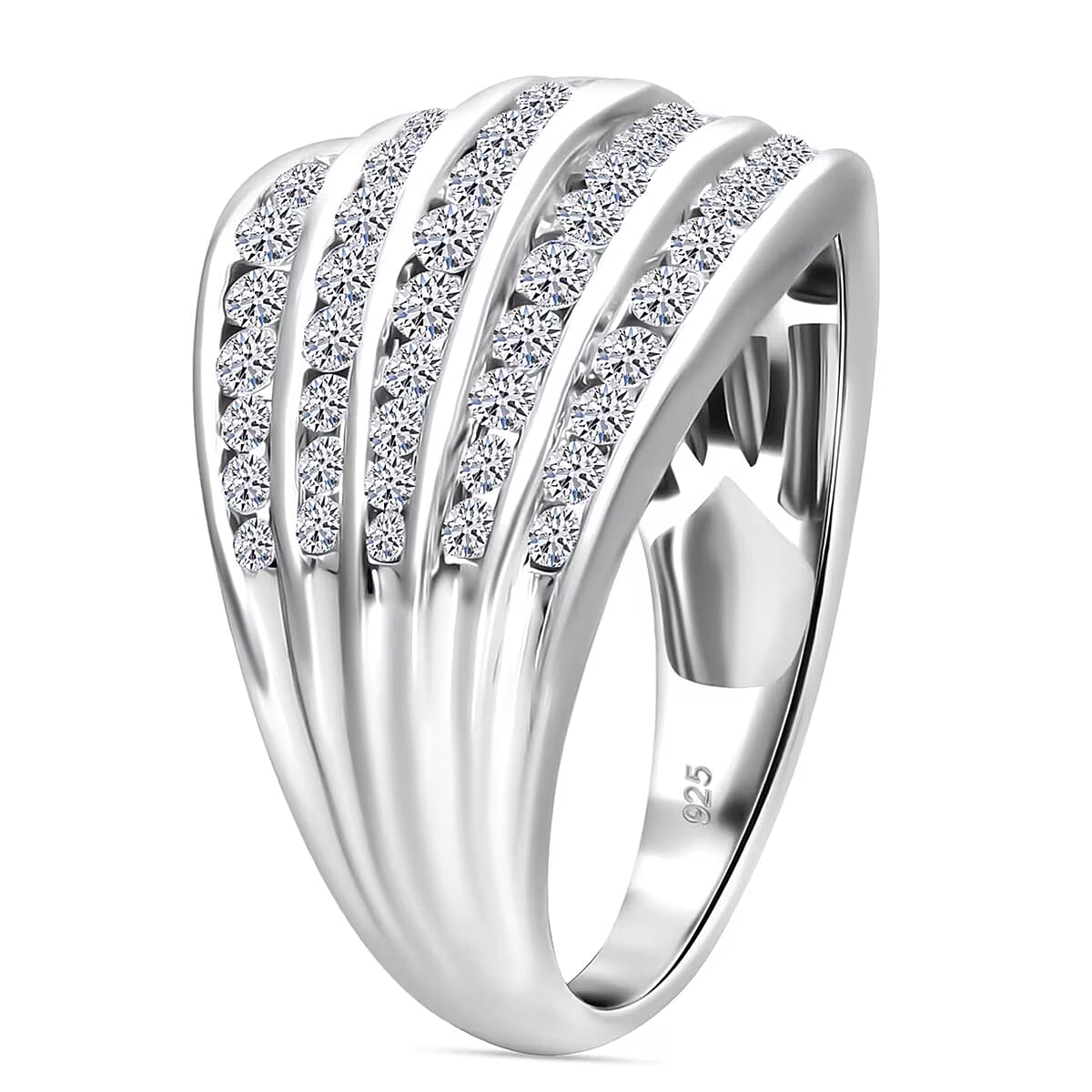 Luxuriant Lab Grown Diamond G-H SI 1.50 ctw Ring in Platinum Over Sterling Silver (Size 5.0) image number 8