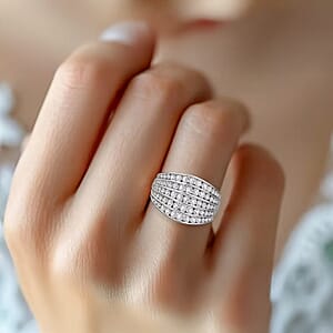 Luxuriant Lab Grown Diamond G-H SI 1.50 ctw Ring in Platinum Over Sterling Silver (Size 6.0) (Del. In 10-12 Days)