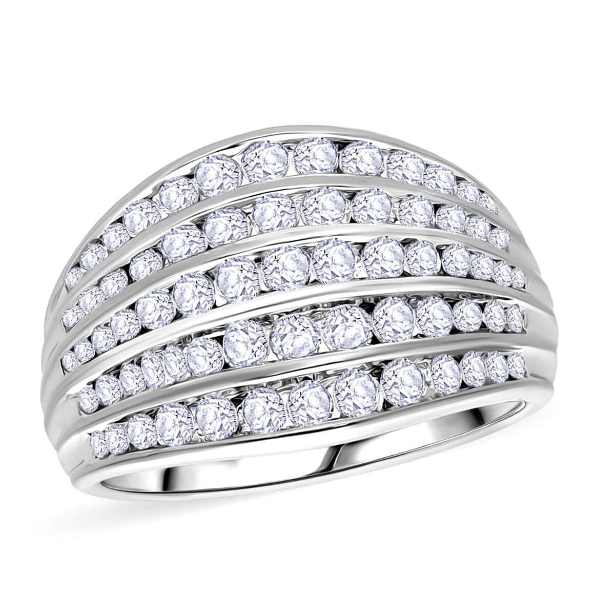 Luxuriant Lab Grown Diamond G-H SI 1.50 ctw Ring in Platinum Over Sterling Silver (Size 7.0) image number 0