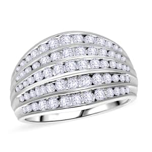 Luxuriant Lab Grown Diamond G-H SI 1.50 ctw Ring in Platinum Over Sterling Silver (Size 7.0)