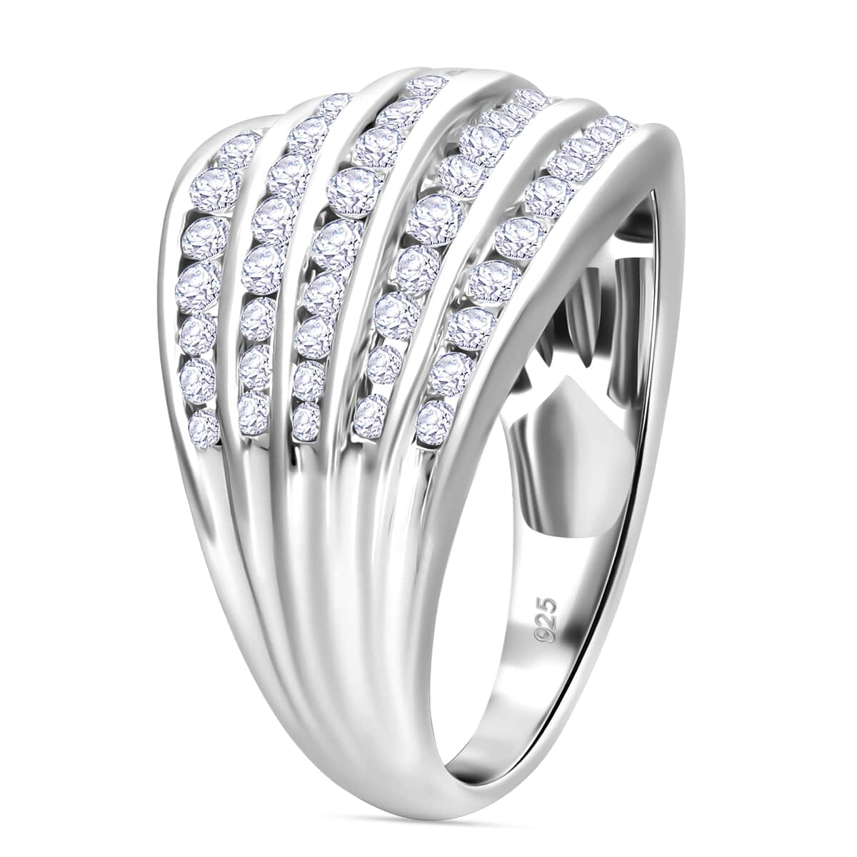 Luxuriant Lab Grown Diamond G-H SI 1.50 ctw Ring in Platinum Over Sterling Silver (Size 7.0) image number 2