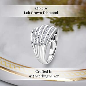 Luxuriant Lab Grown Diamond G-H SI 1.50 ctw Ring in Platinum Over Sterling Silver (Size 7.0) (Del. In 10-12 Days)