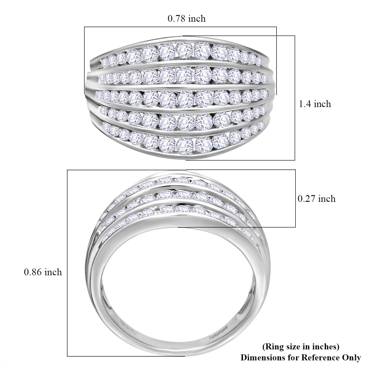 Luxuriant Lab Grown Diamond G-H SI 1.50 ctw Ring in Platinum Over Sterling Silver (Size 7.0) image number 4