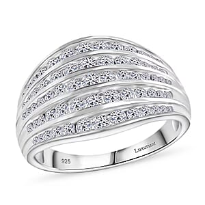 Luxuriant Lab Grown Diamond G-H SI 1.50 ctw Ring in Platinum Over Sterling Silver (Size 9.0) (Del. in 10-12 Days)