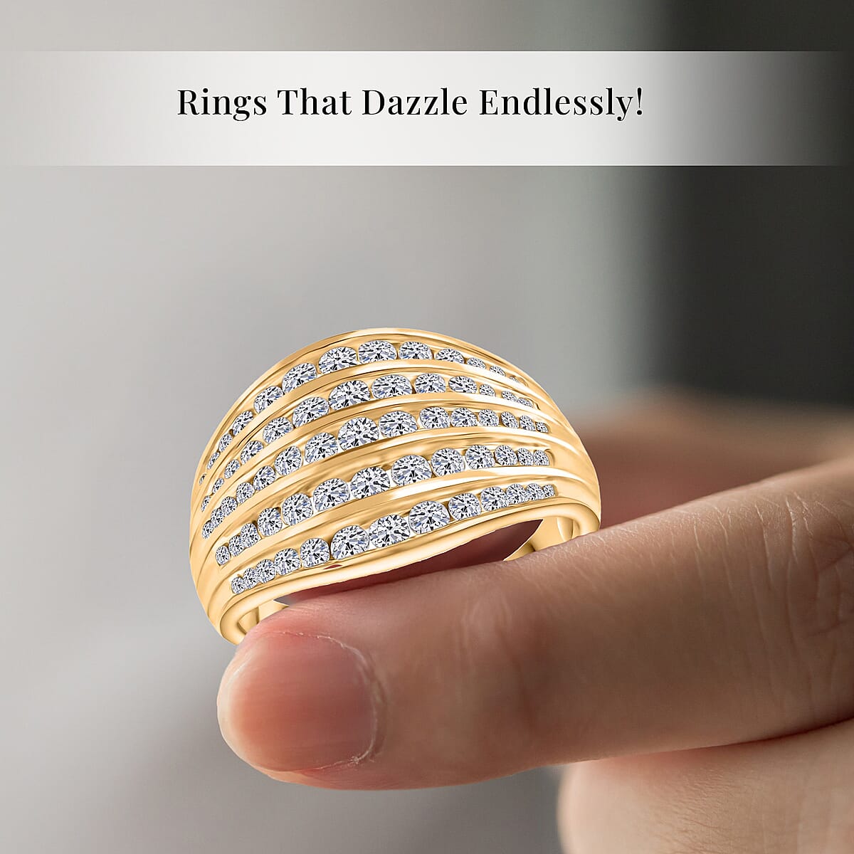 Luxuriant Lab Grown Diamond G-H SI 1.50 ctw Ring in Vermeil Yellow Gold Over Sterling Silver (Size 6.0) (Del. In 10-12 Days) image number 4