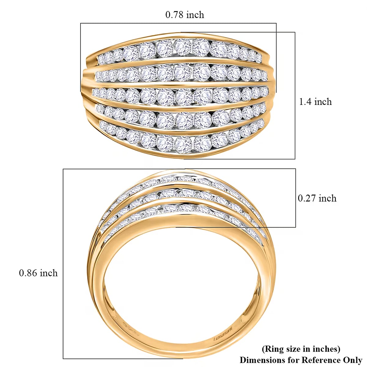 Luxuriant Lab Grown Diamond G-H SI 1.50 ctw Ring in Vermeil Yellow Gold Over Sterling Silver (Size 6.0) (Del. In 10-12 Days) image number 7