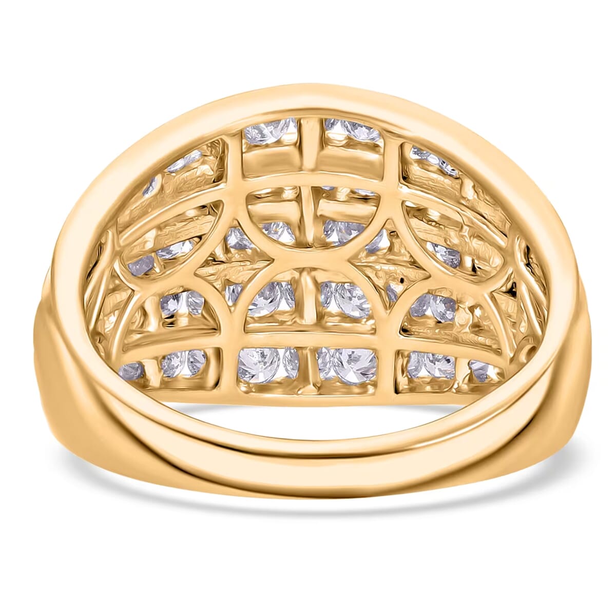Luxuriant Lab Grown Diamond G-H SI 1.50 ctw Ring in Vermeil Yellow Gold Over Sterling Silver (Size 7.0) image number 9