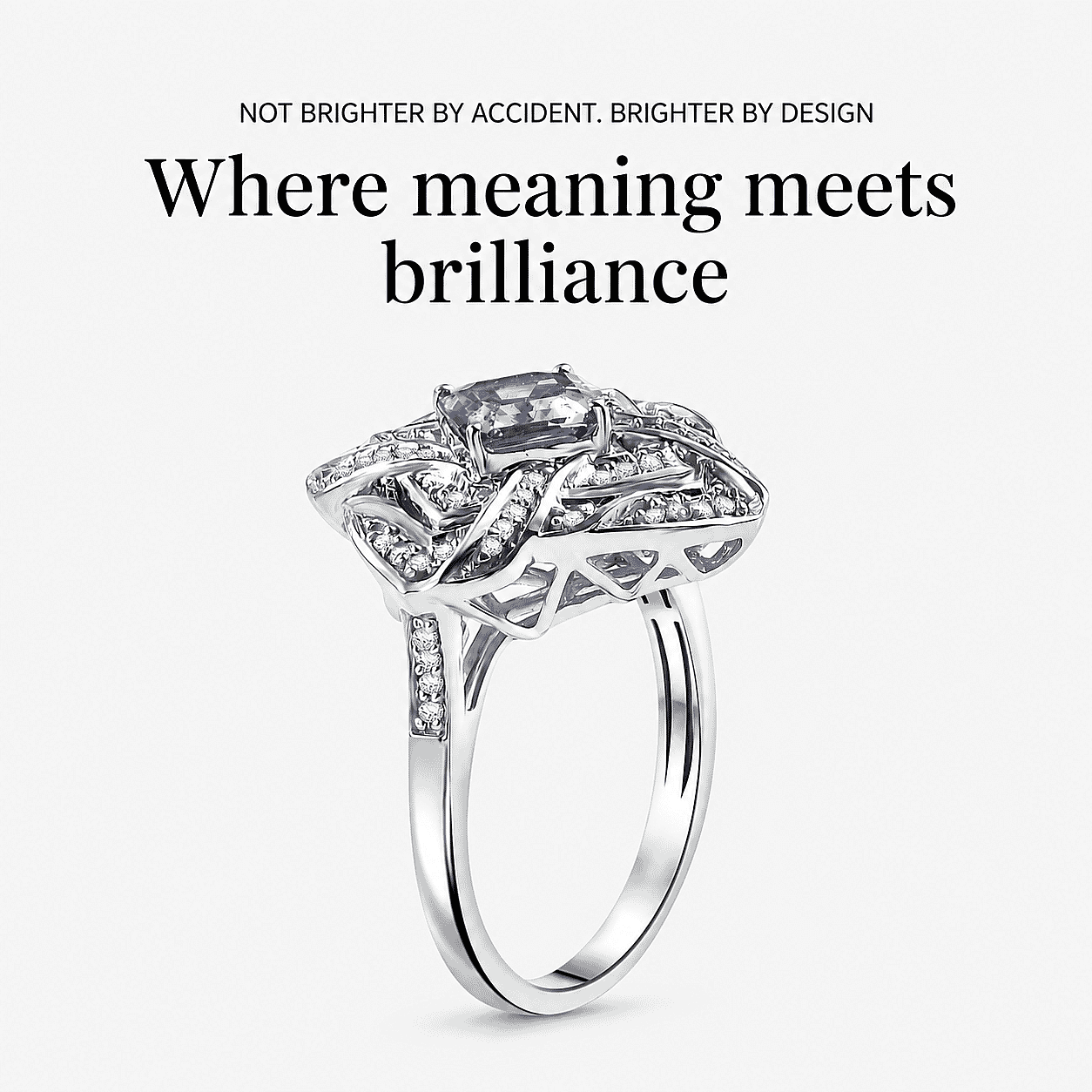 GP Amore Collection AAA Tanzanite and I3 White Diamond 1.25 ctw Knot Ring in 10K White Gold (Size 6.5) 4.50 Grams