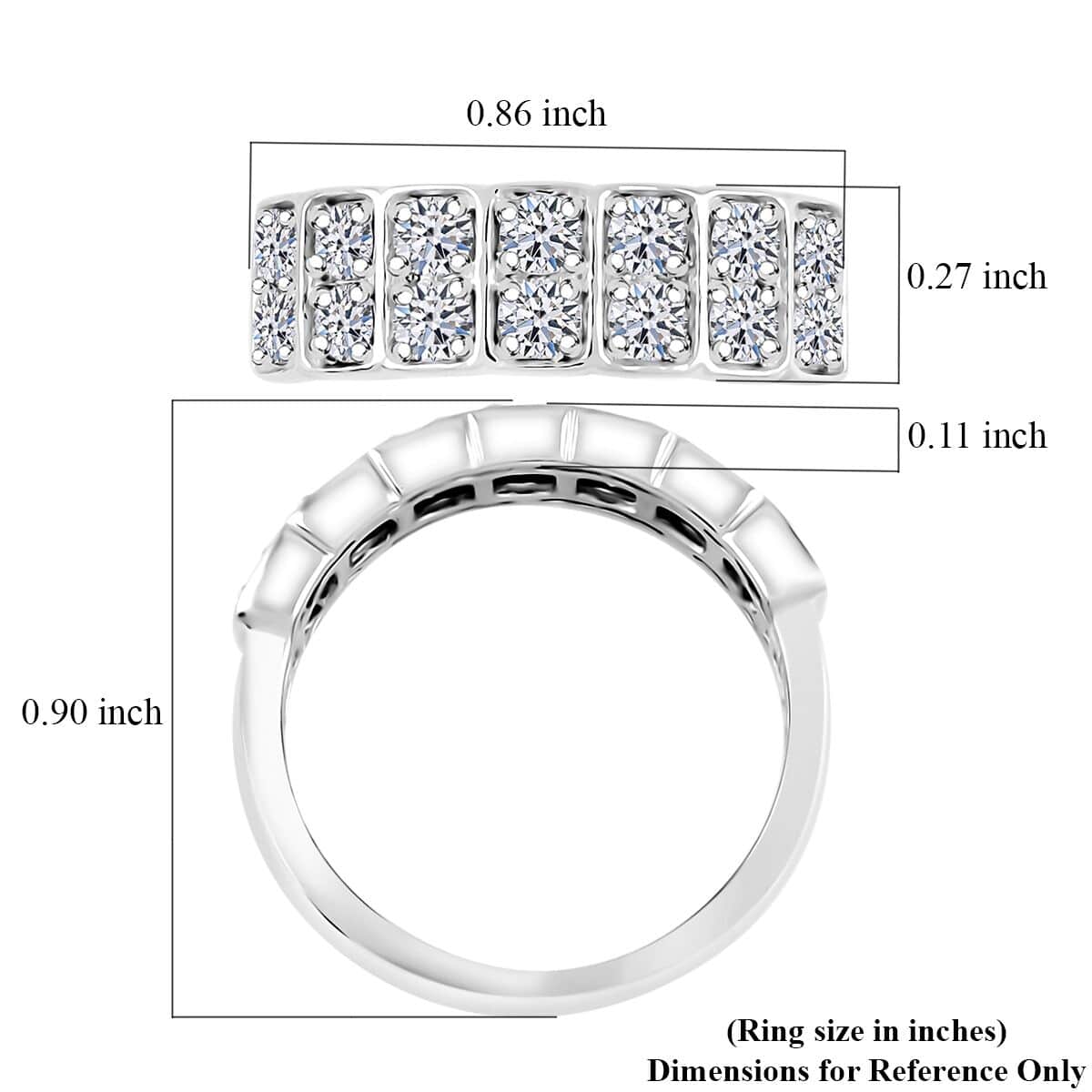 Luxuriant Lab Grown Diamond G SI 1.00 ctw Ring in Sterling Silver (Size 7.0) image number 4