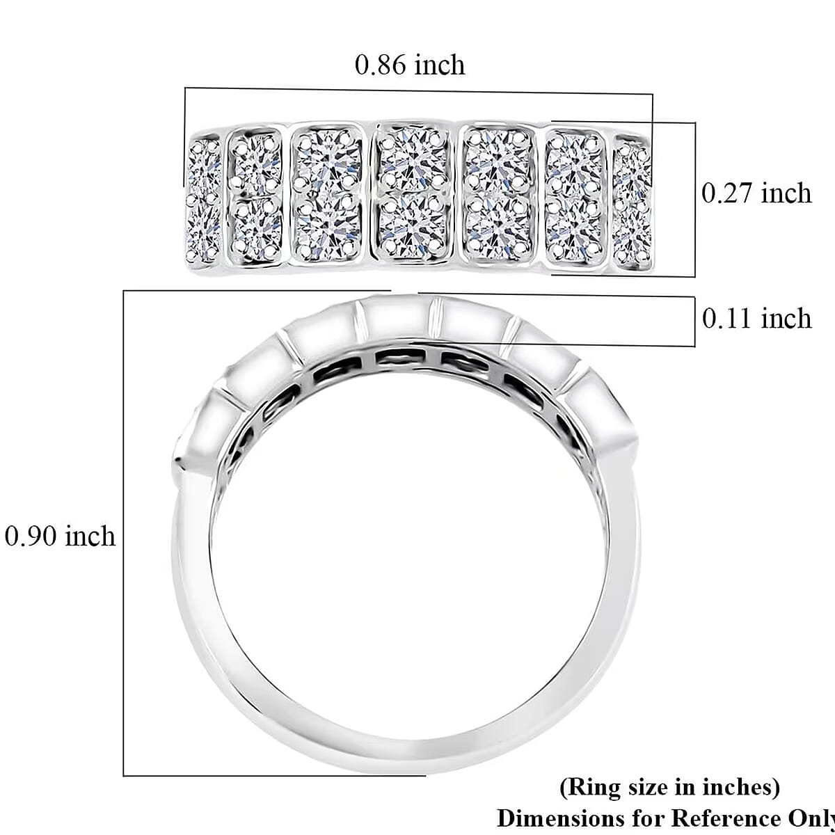 Luxuriant Lab Grown Diamond G SI 1.00 ctw Ring in Sterling Silver (Size 7.0) image number 7