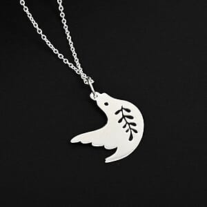 Sterling Silver Dov Pendant Necklace 20 Inches 2.50 Grams