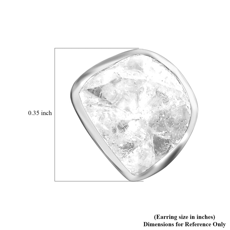 Polki Diamond 0.50 ctw Solitaire Earrings in Rhodium Over Sterling Silver