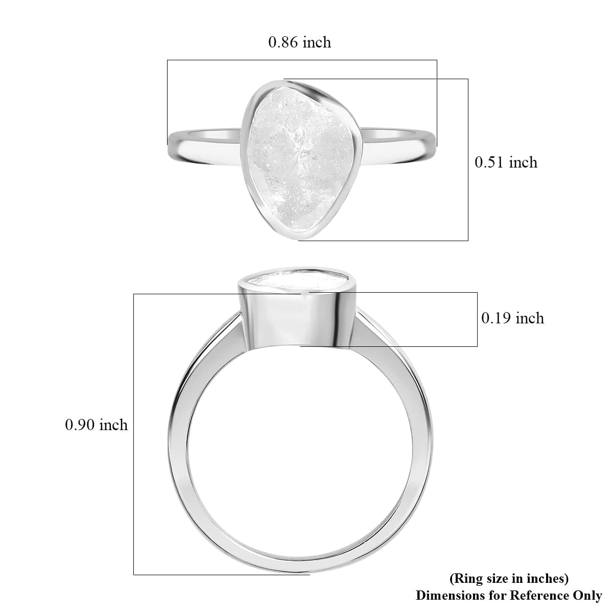 Doorbuster Polki Diamond 0.50 ctw Ring in Rhodium Over Sterling Silver (Size 7.0) image number 5