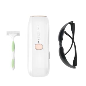 Ziska Beauty IPL Ice Cooling Hair Removal Device with Razor & Protective Eyewear - White (1 Year Warranty)