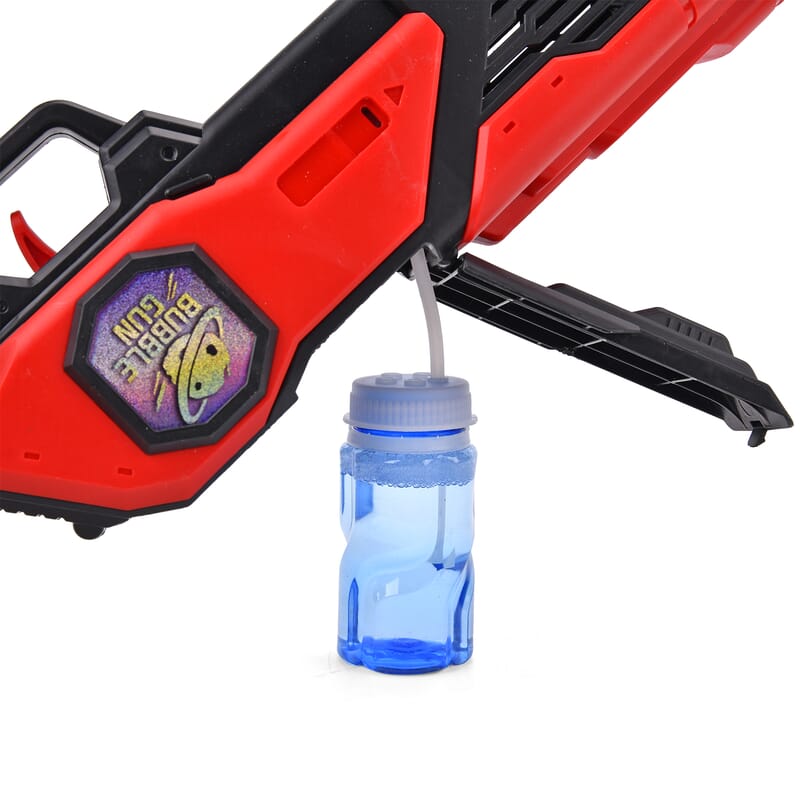 Interstellar Bubble Gun with 2pc Bubble Solution 50ml (4xAA Not Included) - Red