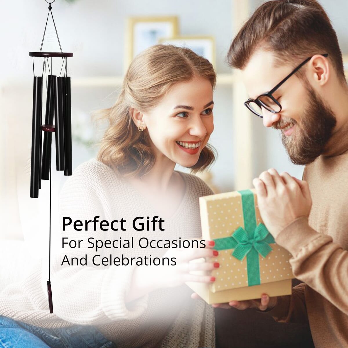 Black Color Tube Wind Chime  image number 2