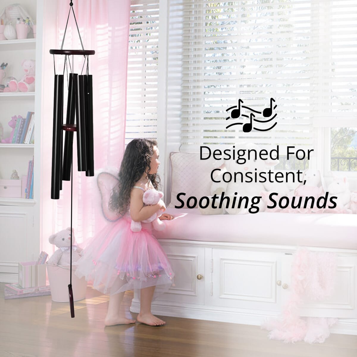 Black Color Tube Wind Chime  image number 3