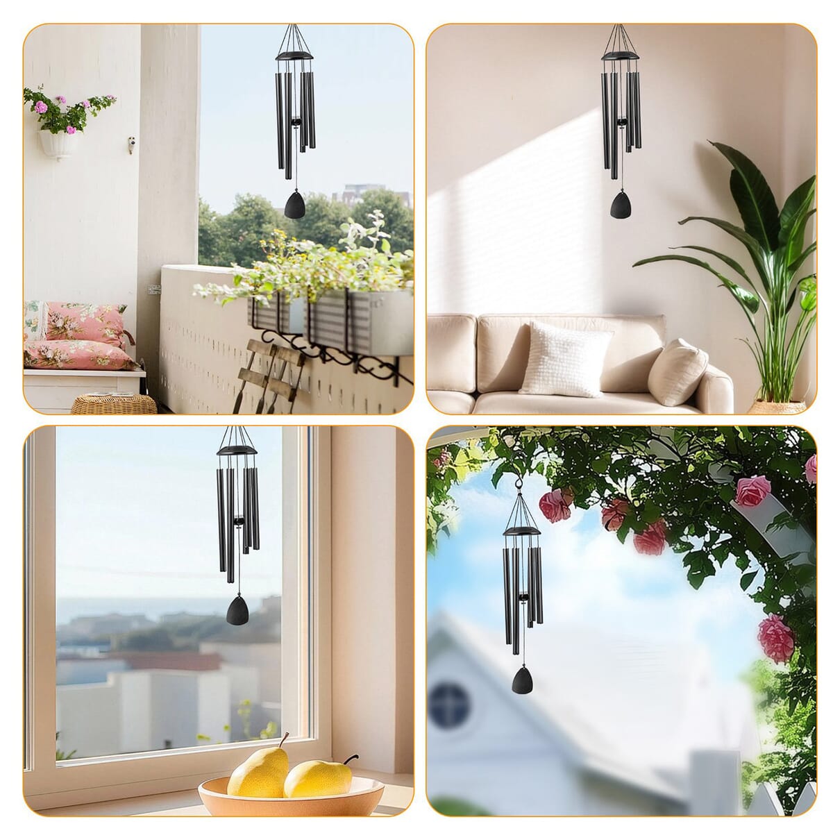 Black Color Tube Wind Chime  image number 5