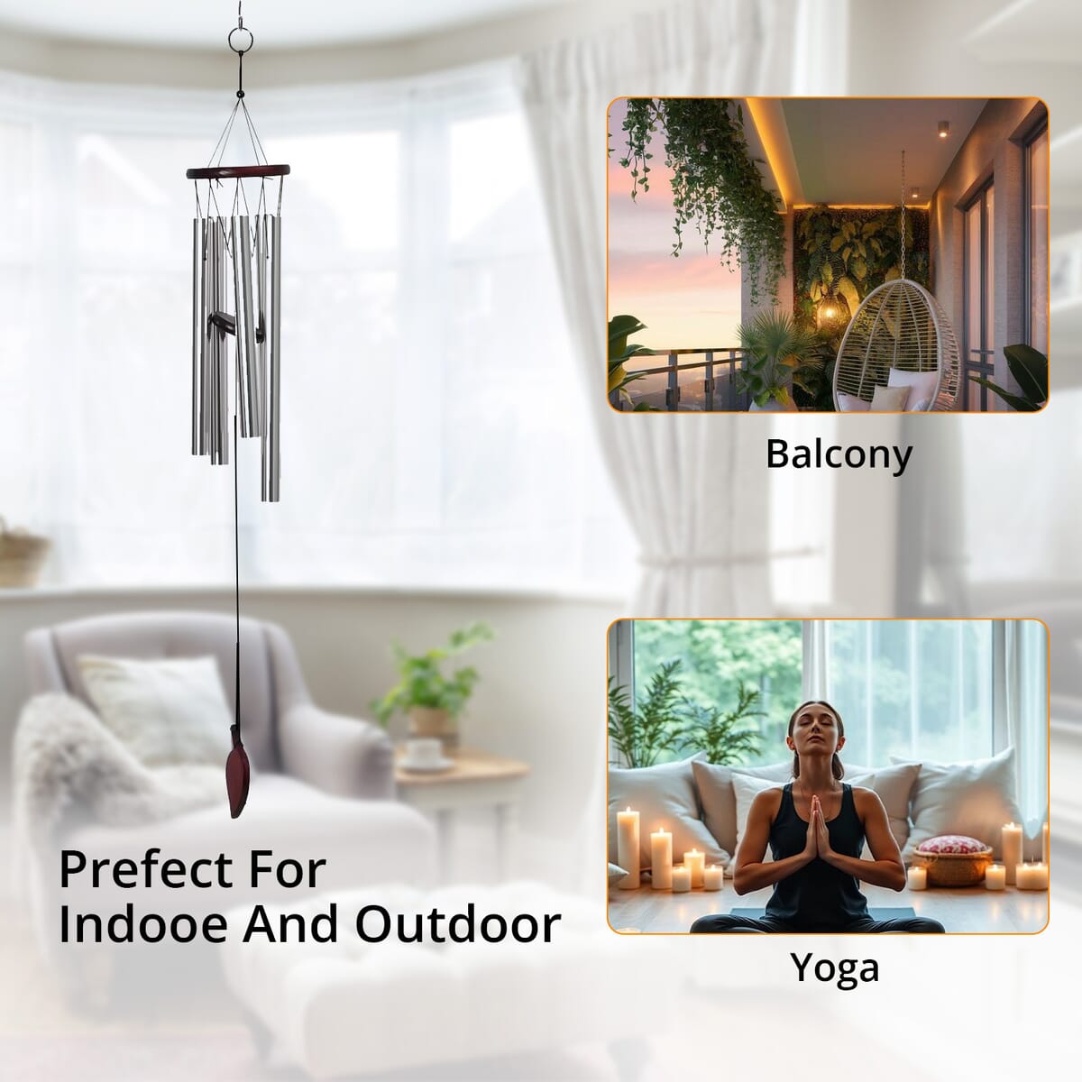 Silver Color Tube Wind Chime  image number 2
