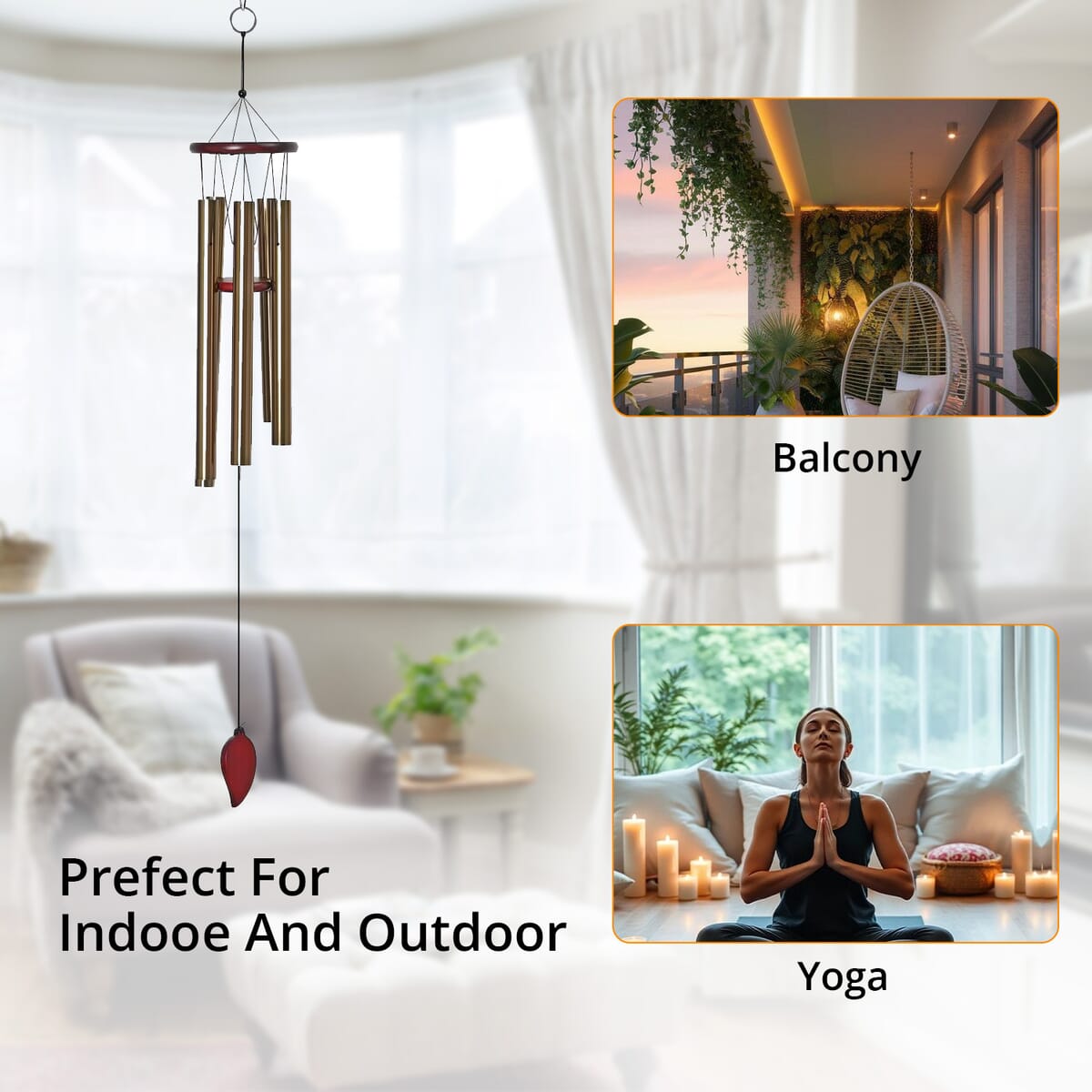 Copper Color Tube Wind Chime  image number 2