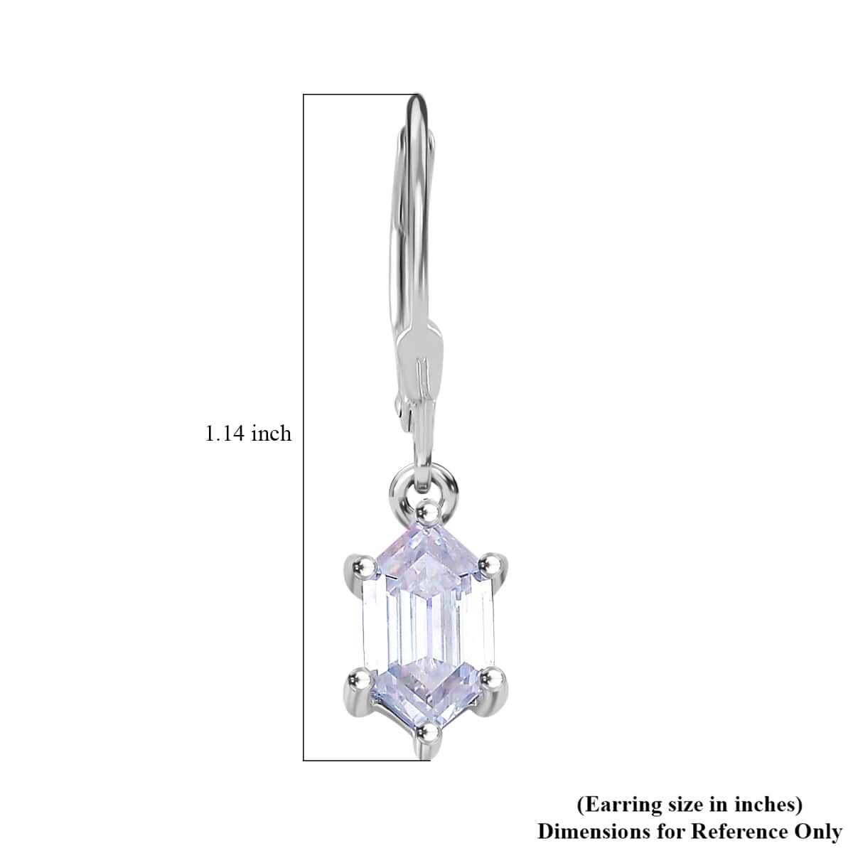 Moissanite 2.55 ctw Lever Back Earrings in Rhodium Over Sterling Silver image number 5