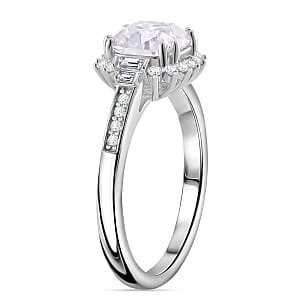 Old Mine Cut Moissanite 2.60 ctw Celestial Sparkle Ring in Rhodium Over Sterling Silver (Size 6.0)