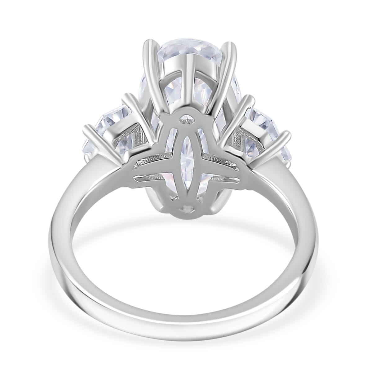 Moissanite 5.50 ctw Ring in Rhodium Over Sterling Silver (Size 7.0) image number 3