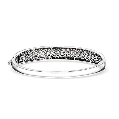 Ethiopian Welo Opal 4.35 ctw Aurora Cascade Bangle Bracelet in 18K Vermeil YG and Rhodium Over Sterling Silver (6.50 In)