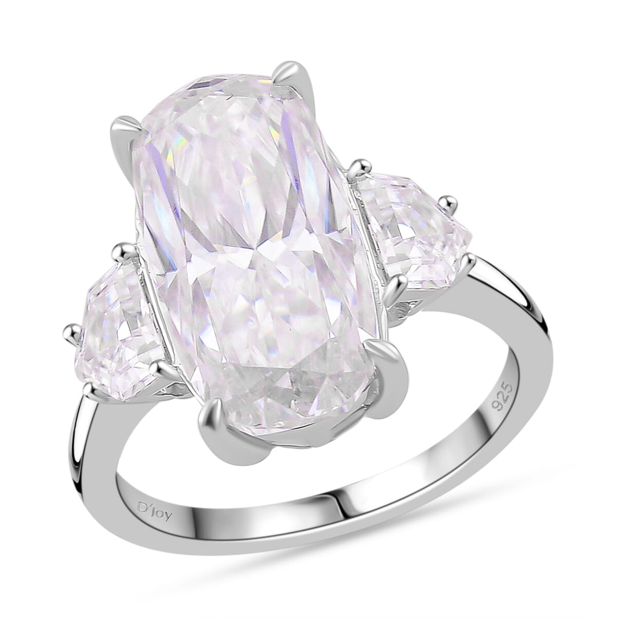 Moissanite 7.00 ctw Ring in Rhodium Over Sterling Silver (Size 7.0) image number 0