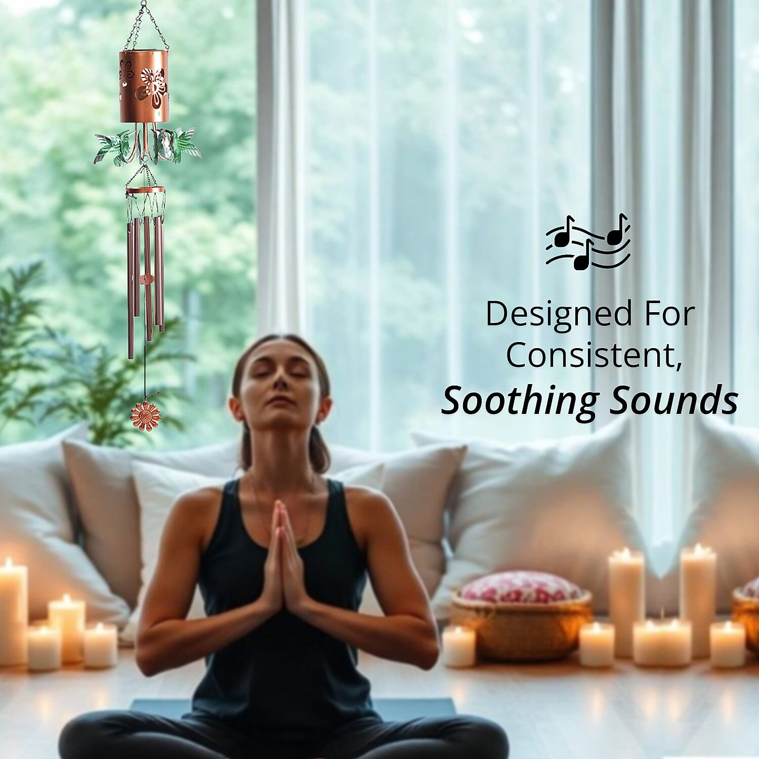 Butterfly Metal Solar Windmill with Wind Chime and 1 Bright LED (300 mAh)