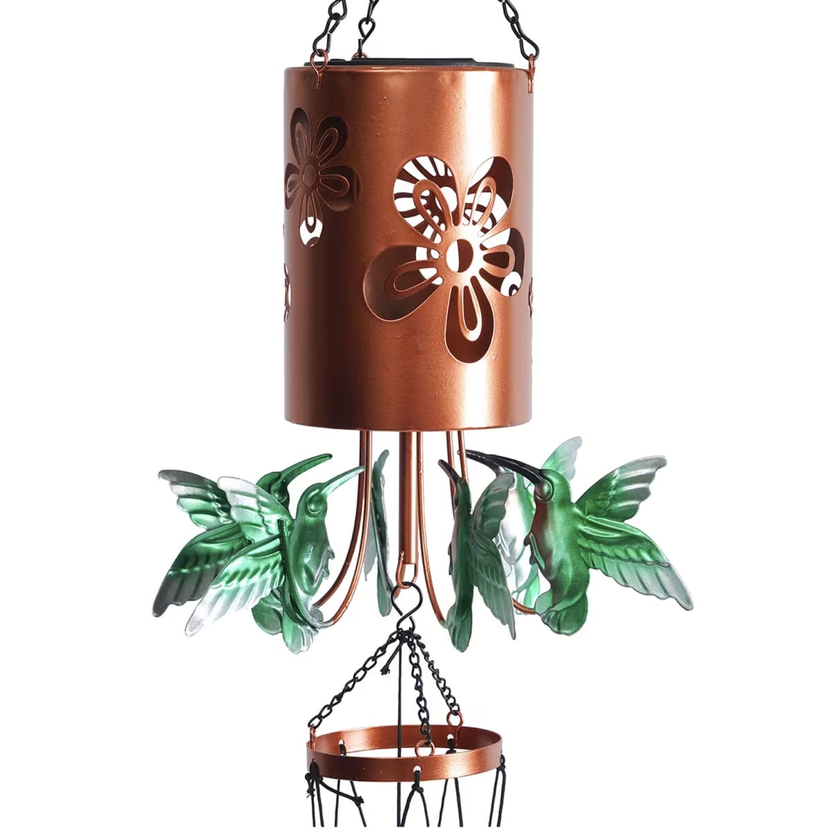 Humming Bird Metal Solar Windmill with Wind Chime and 1 Bright LED (300 mAh) image number 6