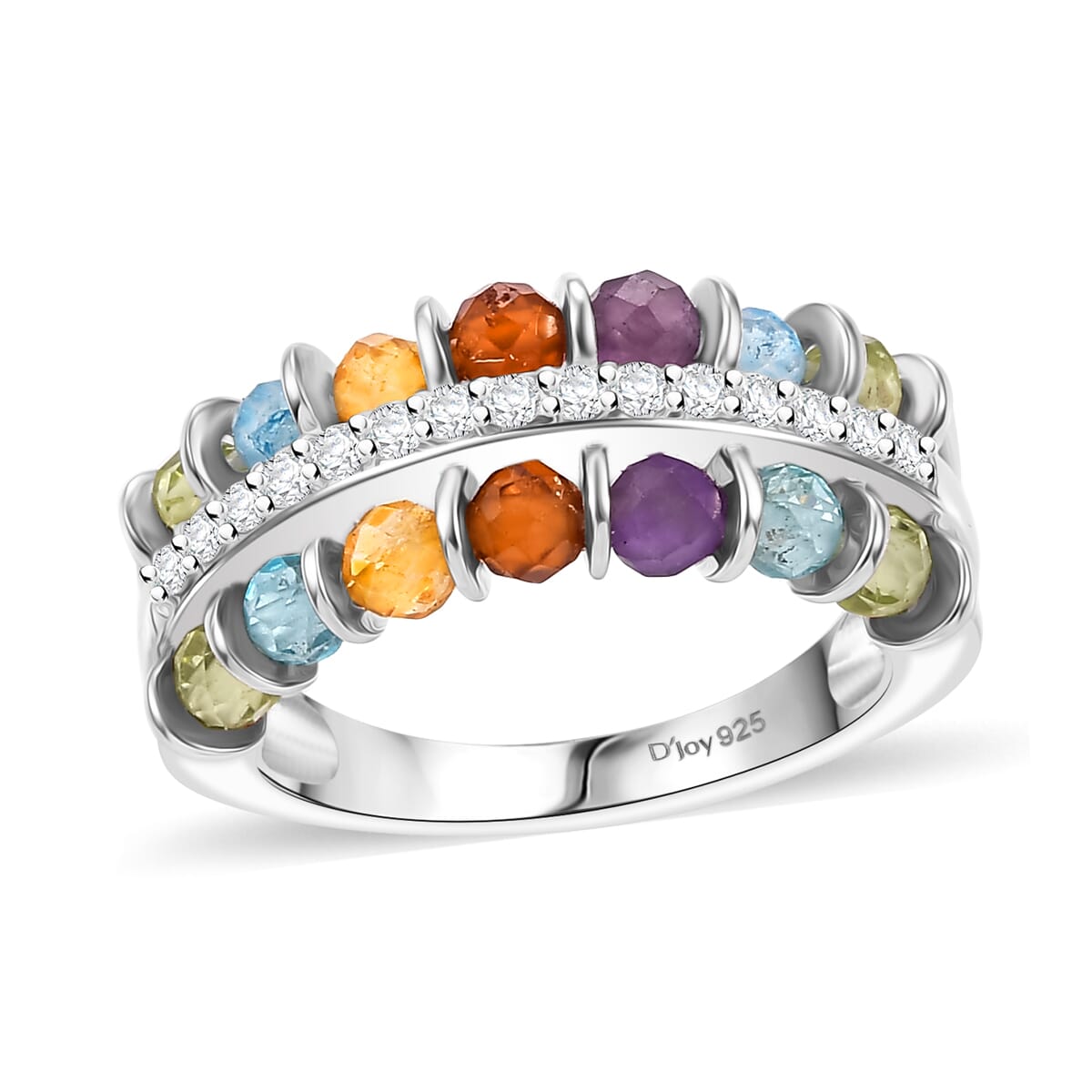 Karis Multi Gemstone 1.00 ctw Ring in Platinum Bond (Size 9.0)  image number 0
