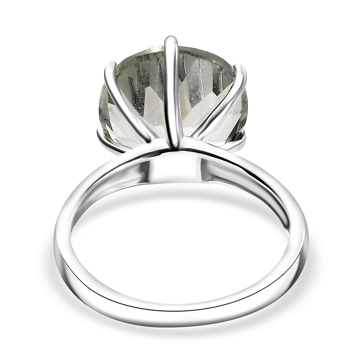 D'Joy Montezuma Prasiolite 6.25 ctw Solitaire Ring in Rhodium Over Sterling Silver (Size 7.0) image number 4