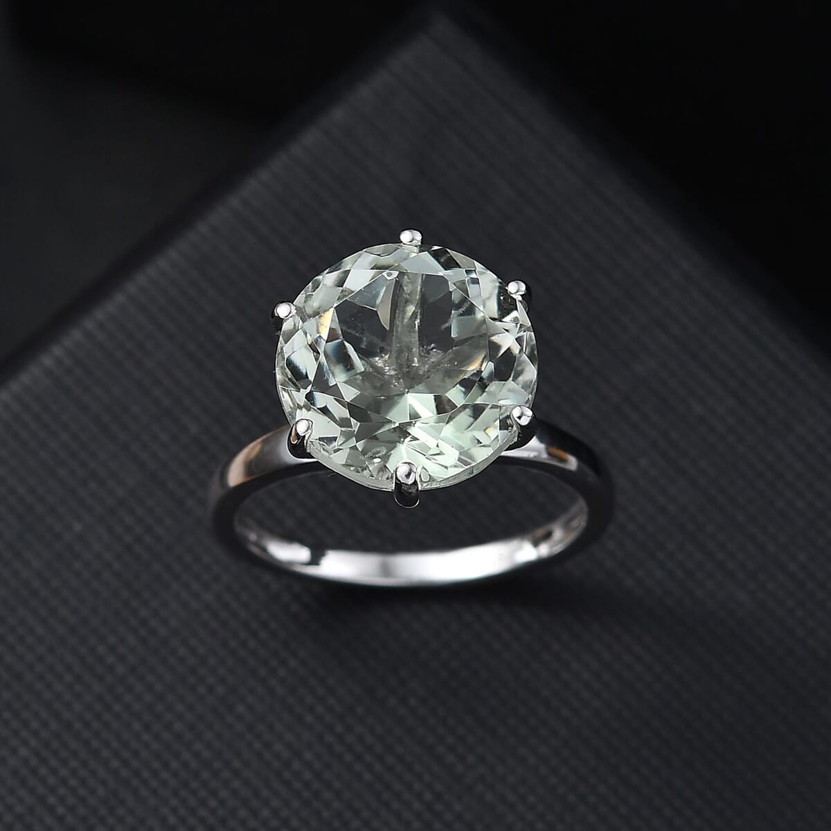 Montezuma Prasiolite 6.25 ctw Solitaire Ring in Rhodium Over Sterling Silver (Size 8.0) image number 1
