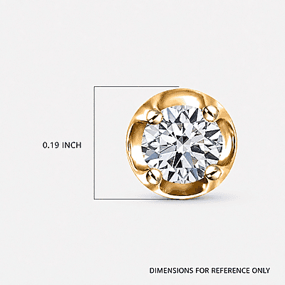 D'Joy Lab Grown Diamond (I2) 0.20 ctw Solitaire Stud Earrings in 18K Vermeil Yellow Gold Over Sterling Silver