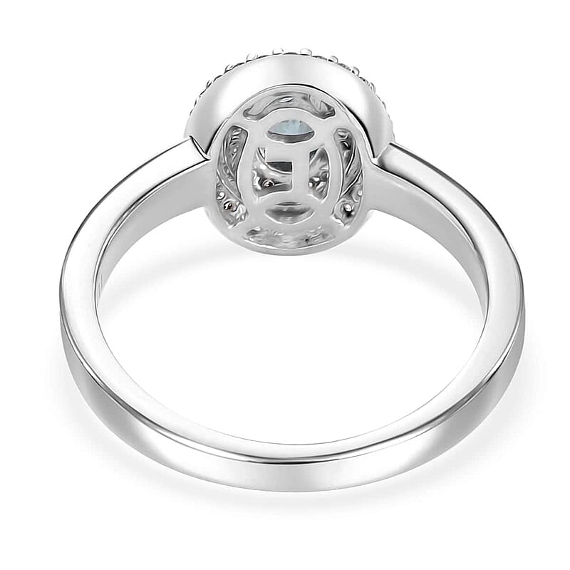 Luxoro AAA Narsipatnam Alexandrite and G-H I2 Diamond 0.85 ctw Double Halo Ring in 10K White Gold (Size 10.0)