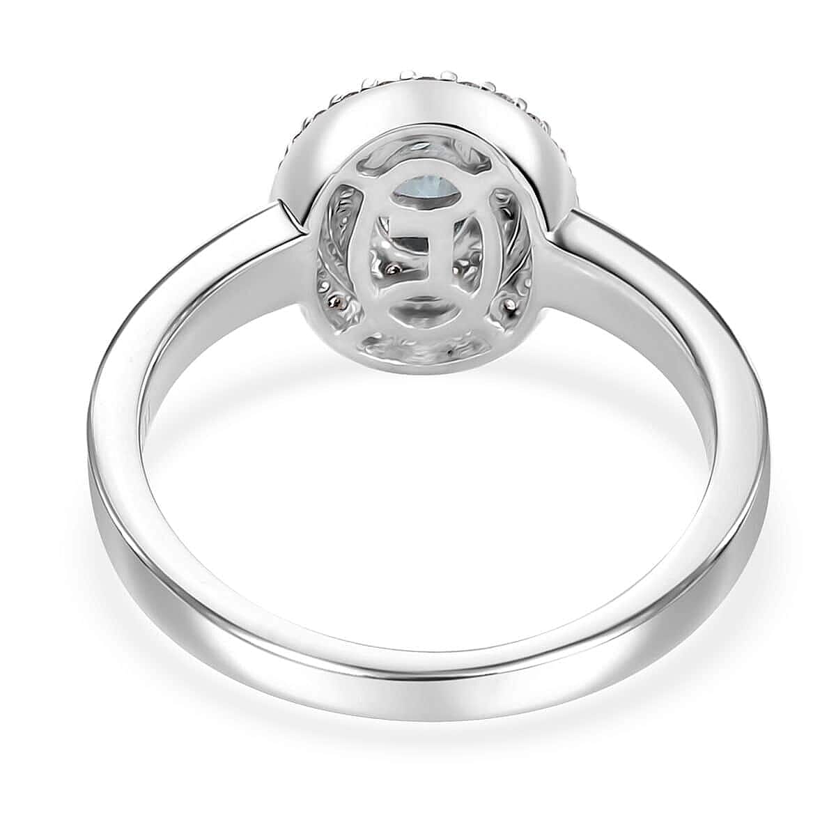 Luxoro AAA Narsipatnam Alexandrite and G-H I2 Diamond 0.85 ctw Double Halo Ring in 10K White Gold (Size 6.5) image number 4