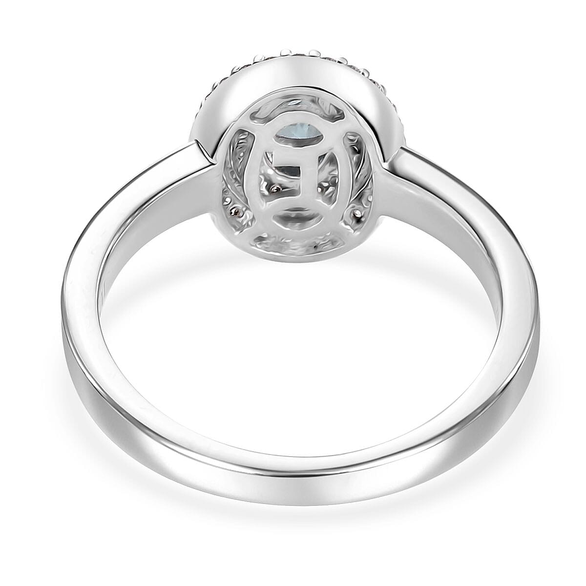 Luxoro AAA Narsipatnam Alexandrite and G-H I2 Diamond 0.85 ctw Double Halo Ring in 10K White Gold (Size 8.0) image number 4