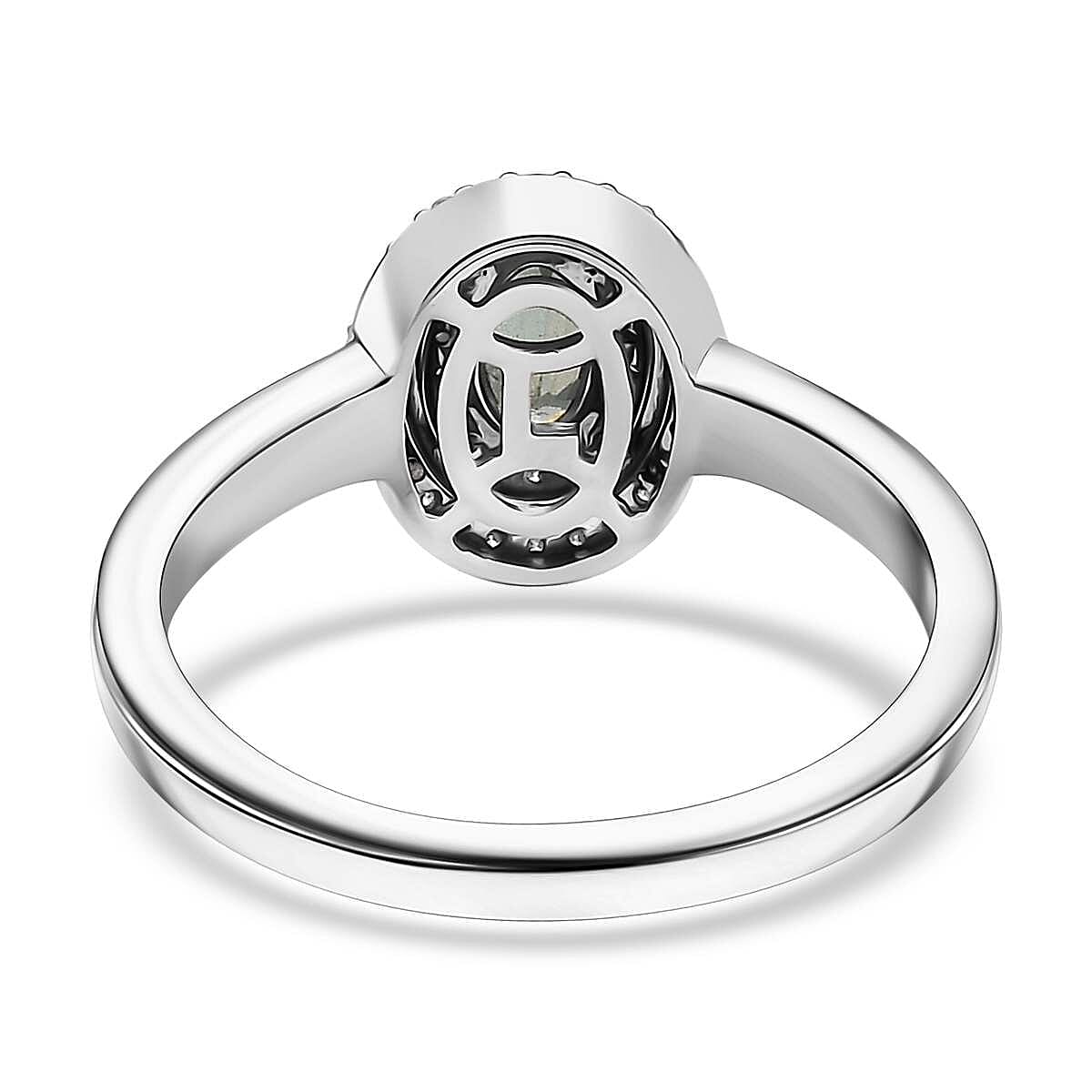 Luxoro AAA Narsipatnam Alexandrite and G-H I2 Diamond 0.85 ctw Double Halo Ring in 10K White Gold (Size 9.0) image number 4