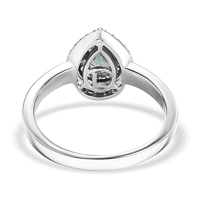 Luxoro 10K White Gold AAA Narsipatnam Alexandrite, Diamond (G-H, I2) (0.25 cts) Double Halo Ring (Size 11.0) (Del. in 10-15 Days) 0.90 ctw