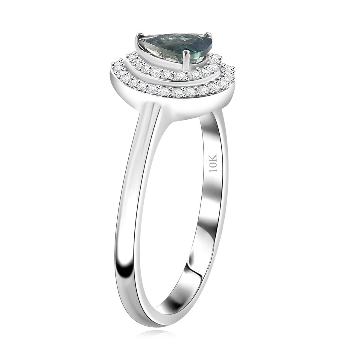 Luxoro 10K White Gold AAA Narsipatnam Alexandrite, Diamond (G-H, I2) (0.25 Carat Ring (Size 7.0) 0.90 Carat Total Weight image number 3