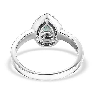Luxoro AAA Narsipatnam Alexandrite and G-H I2 Diamond 0.90 ctw Double Halo Ring in 10K White Gold (Size 9.0) (Del. in 10-15 Days)