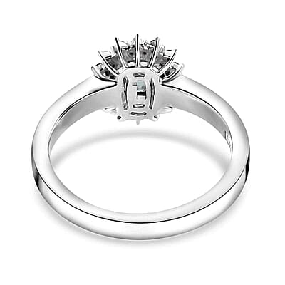 Luxoro AAA Narsipatnam Alexandrite and G-H I2 Diamond 0.90 ctw Double Halo Ring in 10K White Gold (Size 10.0)