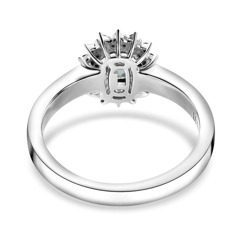 Luxoro AAA Narsipatnam Alexandrite and G-H I2 Diamond 0.90 ctw Double Halo Ring in 10K White Gold (Size 10.0)