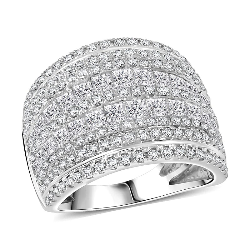 White Diamond 3.00 ctw Ring in 14K White Gold (Size 10.0) 7.10 Grams